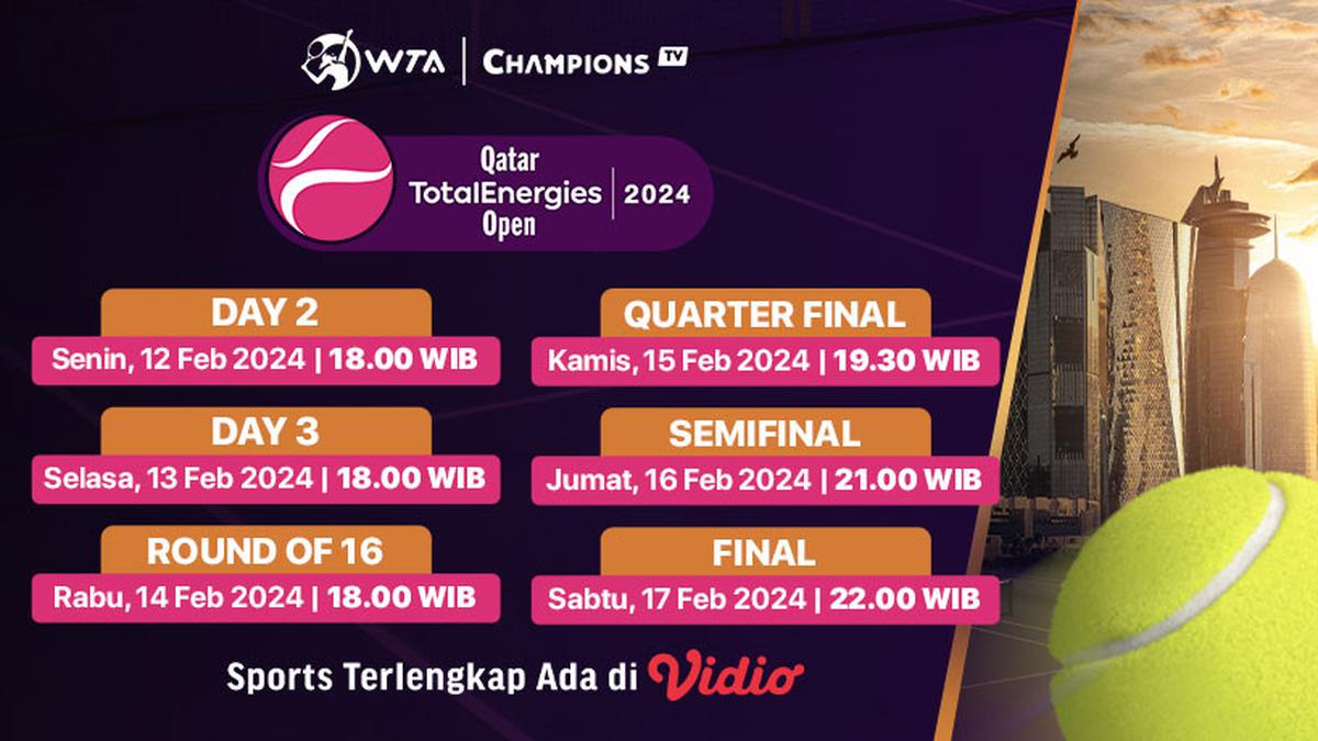 Link Streaming WTA 1000 Qatar TotalEnergies Open 2024: Semifinal di Vidio