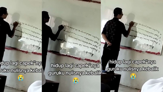 Viral Guru Kasih Bocoran Ujian Tapi Ditulis Pakai Huruf Terbalik