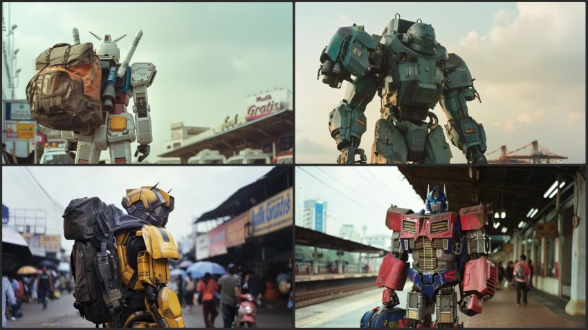 Ketika Robot Transformers dan Gundam Ikutan Mudik Lebaran 2024