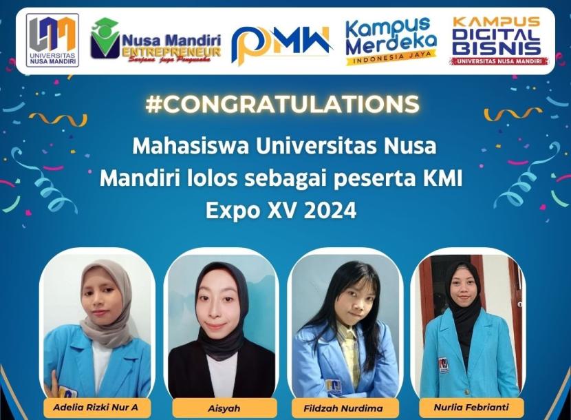 Lolos KMI Expo XV 2024, Mahasiswa Universitas Nusa Mandiri Torehkan Prestasi Cemerlang