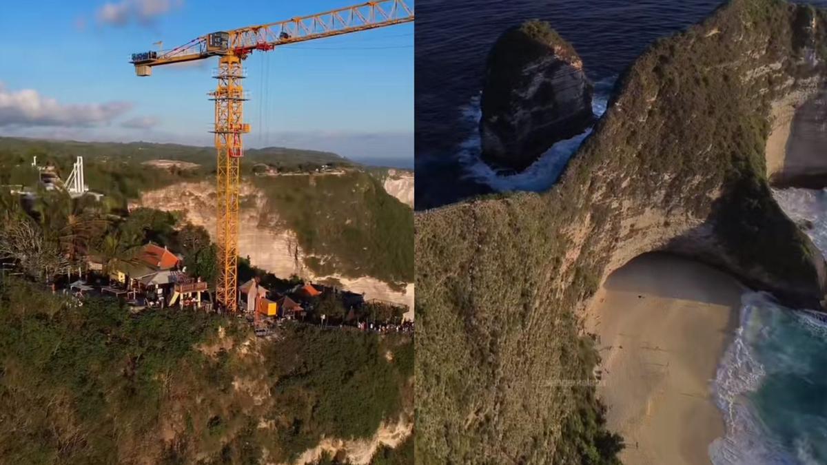 Lift Kaca di Kelingking Beach Nusa Penida Bali Mulai Dibangun, Warganet Khawatir Potensi Overtourism