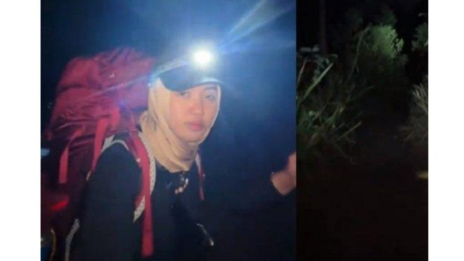 Viral Aksi Nekat Wanita Mendaki Gunung Seorang Diri saat Malam Jumat